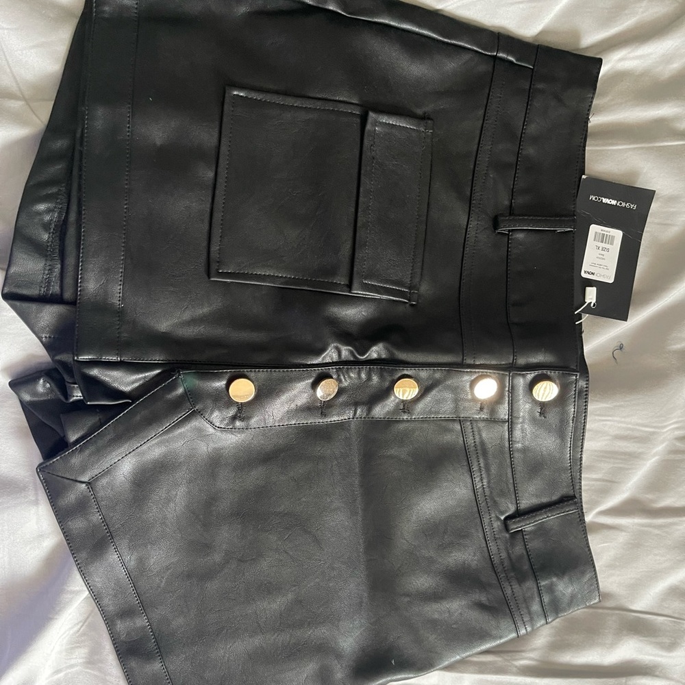 Got you on lockdown faux leather skort fashion nova